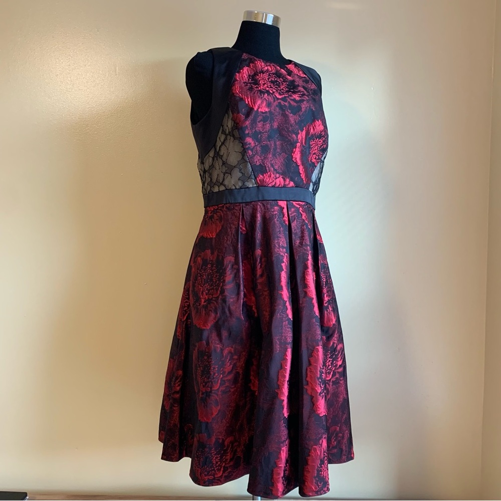 Carmen Marc Valvo Womens Dress Wedding Guest Sleeveless Floral Lace A-Line 12 XL - Picture 3 of 16